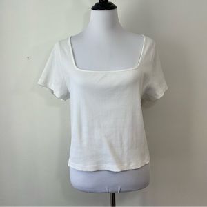 •new•WILD FABLE Square Neck Crop Ribbed Tee